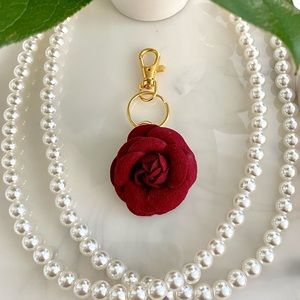 Camellia Flower purse charm / keychain